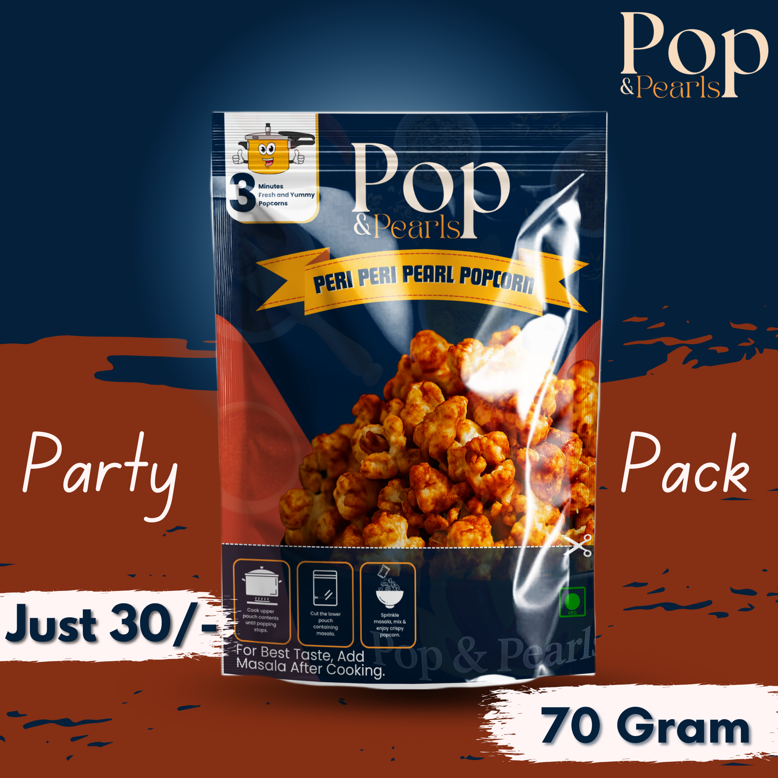pop & pearls – peri peri pearls popcorn (₹30 | 70g) pop & pearls – peri peri pearls popcorn (₹30 | 70g)