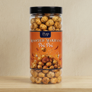 pop & pearls premium roasted makhana – peri peri flavour | spicy & crunchy healthy snack (80g)